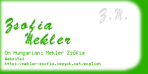 zsofia mekler business card