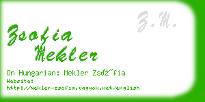 zsofia mekler business card